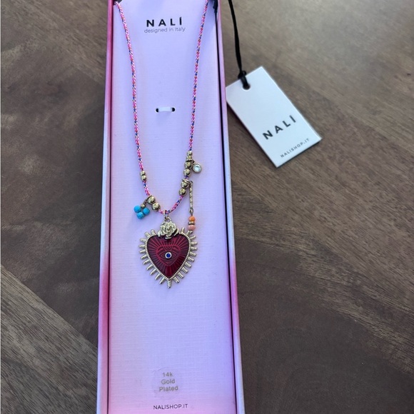 European Romantic Red and Gold Heart Necklace - Picture 2 of 3